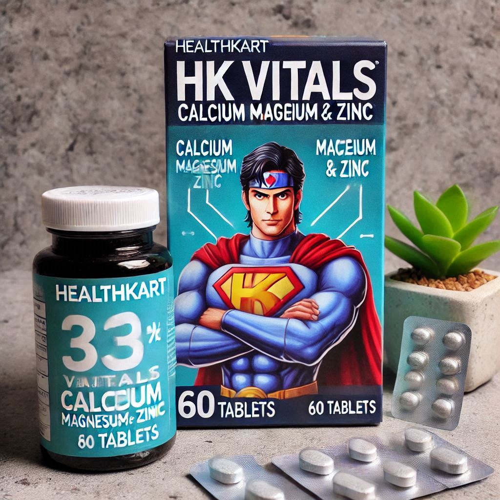 HealthKart hk vitals Calcium Magnesium & Zinc (60 Tablets)