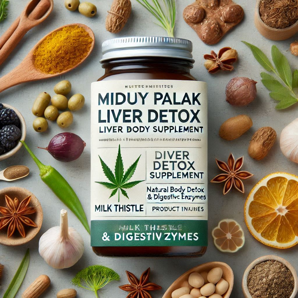 Miduty Palak Notes Liver Detox Supplement Milk Thistle Natural Body Detox & Digestive Enzymes