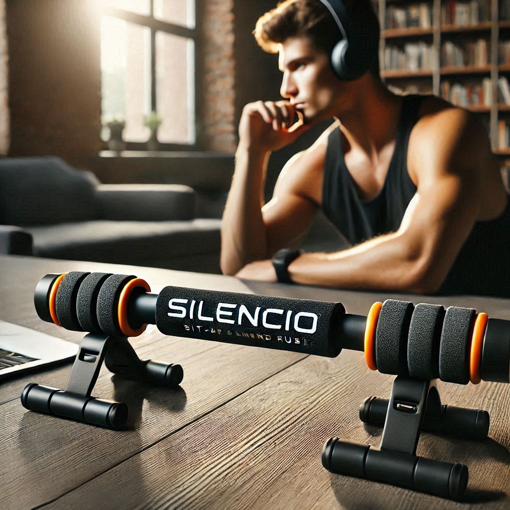 SILENCIO Sit-Up Bar With Foam Handle and Rubber
