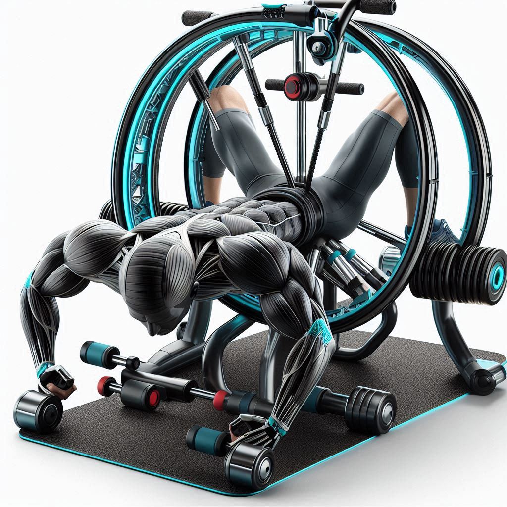 Abdominal Wheel Four-wheeled Elbow Support Automatic Rebound Abdominal Machine Men and Women 