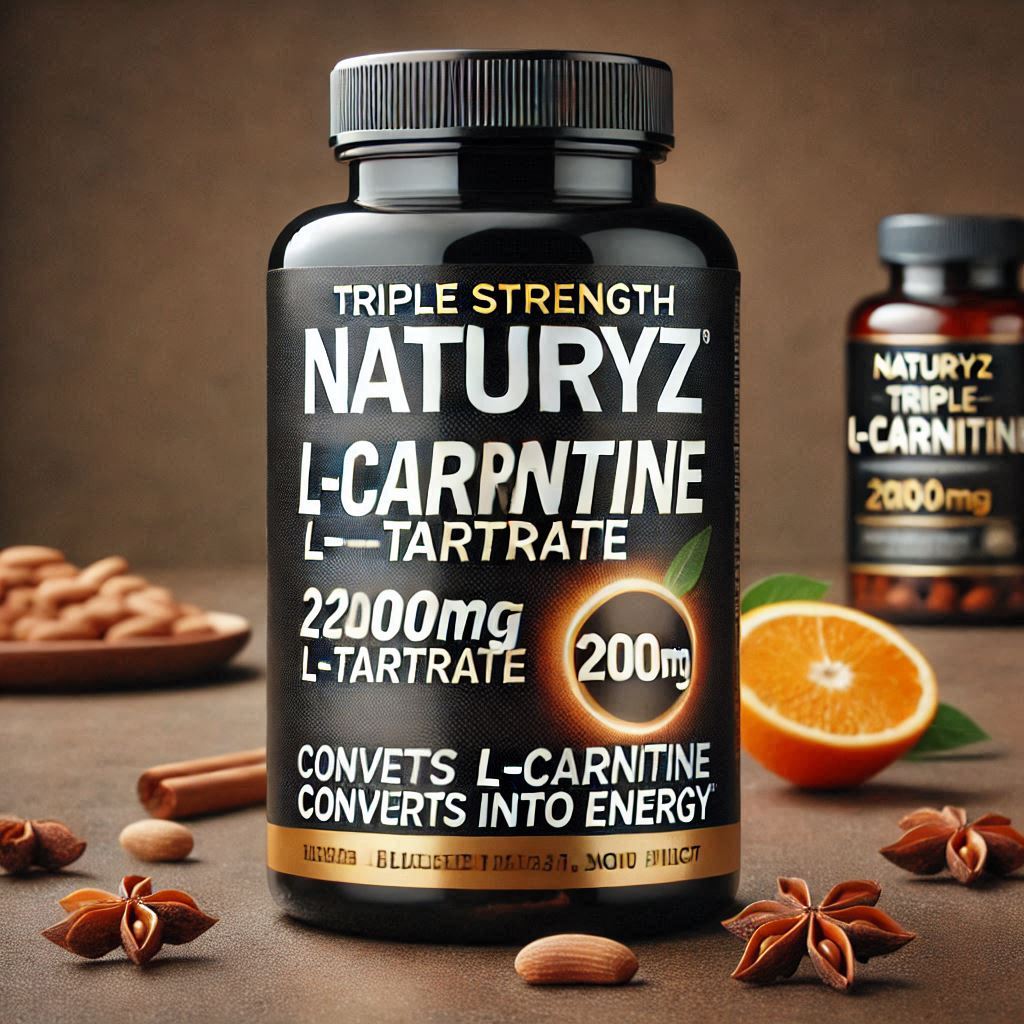 NATURYZ Triple Strength L-Carnitine L-Tartrate 2000MG Converts Fat into Energy