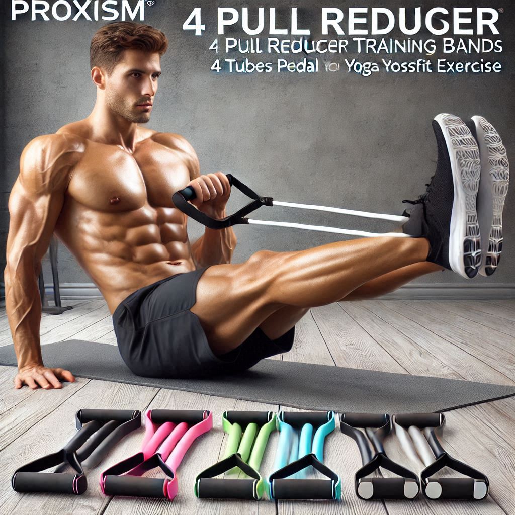 Proxism Pull Reducer Training Bands-4 Tubes Body Pedal Exerciser Yoga Crossfit Exercise